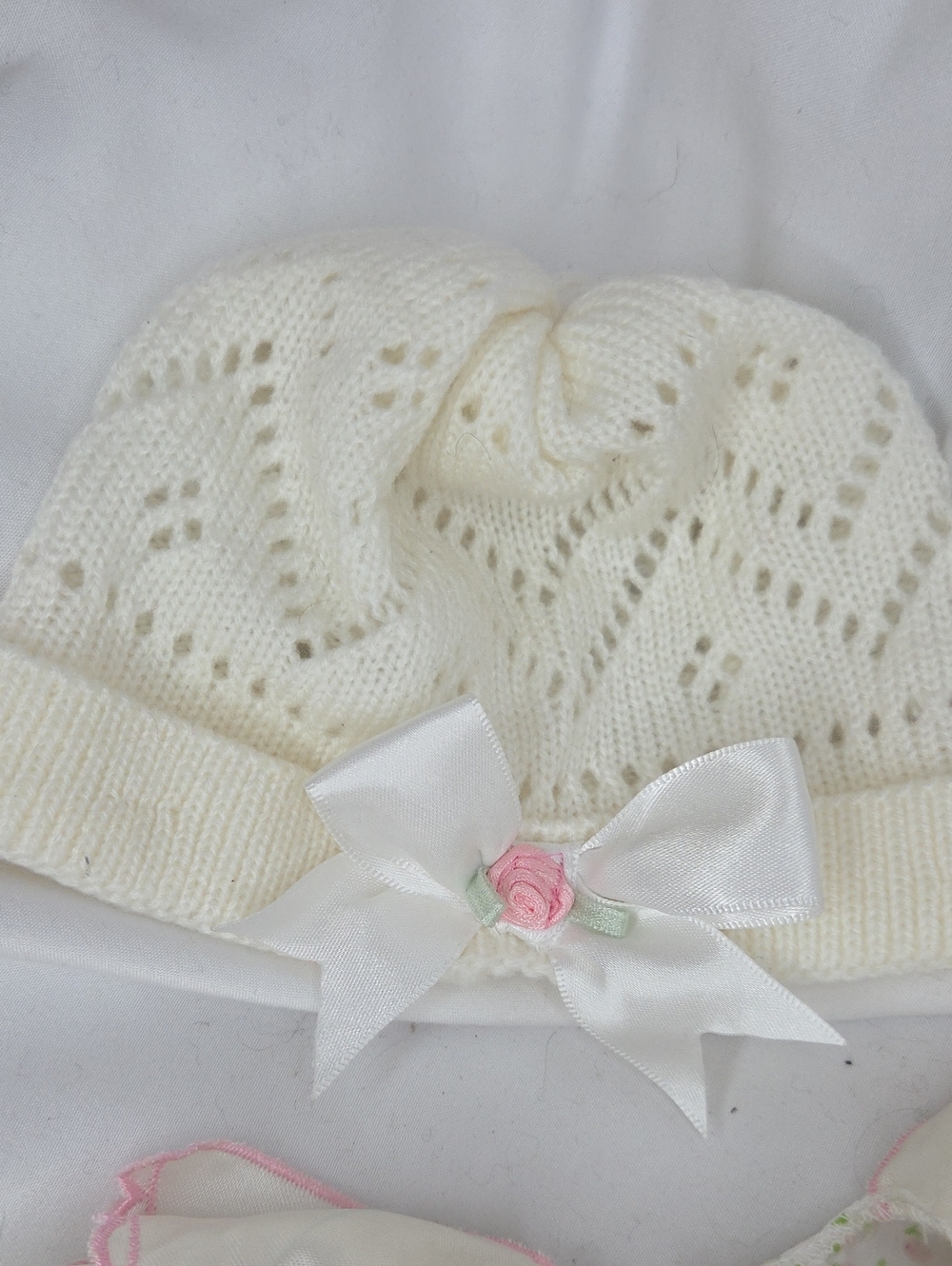 Baby Born Pink Floral Dress Sweater Hat Outfit Vtg 90s Zapf Creation Rare - Picture 7 of 7
